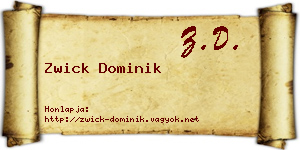 Zwick Dominik névjegykártya